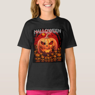 T-SHIRT CRÂNES CITROUILLES SQUELETTE HALLOWEEN 