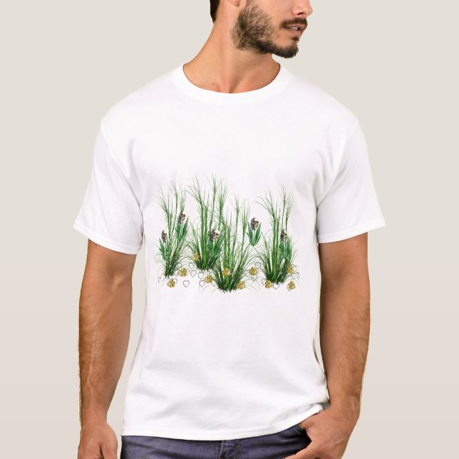 T-shirt Crânes dans les mauvaises herbes (Devant)