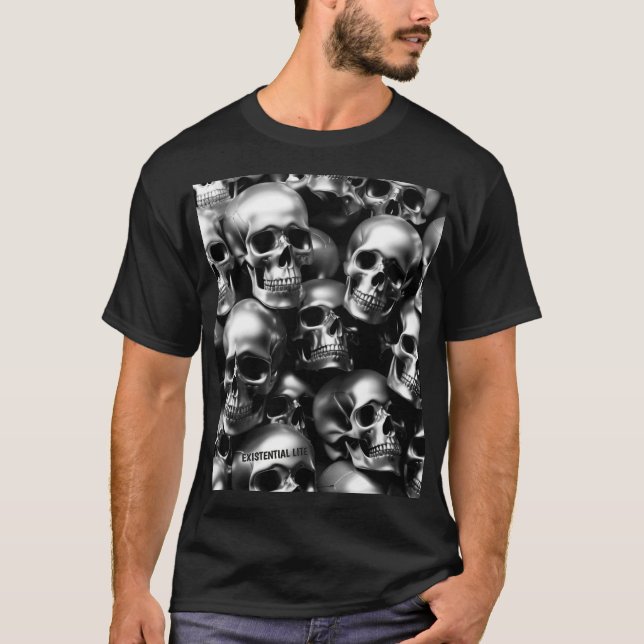 T-shirt Crânes d'argent LITE EXISTENTIEL (Devant)