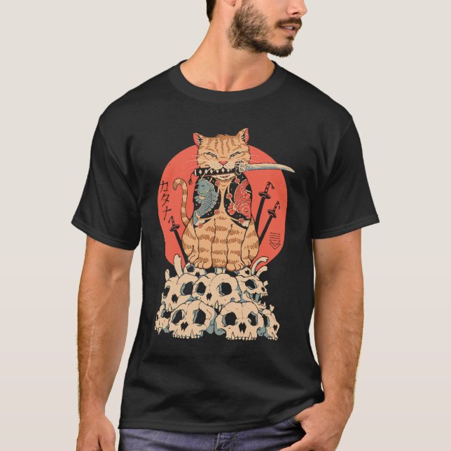 T-shirt Crânes de guerrier chat (Devant)