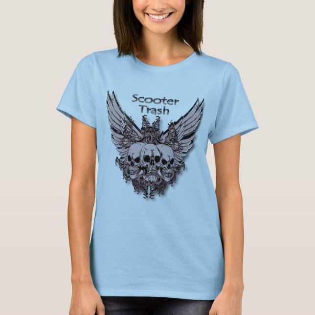 T-shirt Crânes de vol de déchets de scooter (Devant)