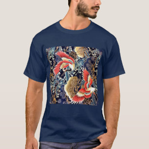 T-shirt CRANES DE VOL, VAGUES, FLEURS DE PRINTEMPS Floral 