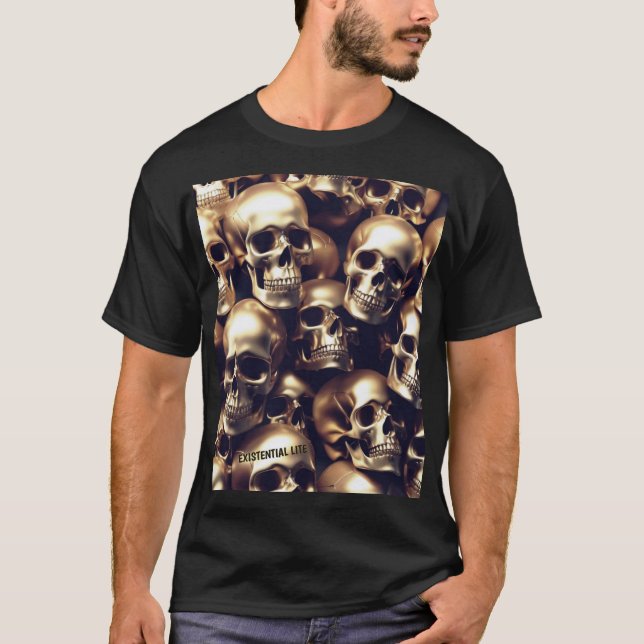 T-shirt Crânes d'or LITE EXISTENTIELS (Devant)