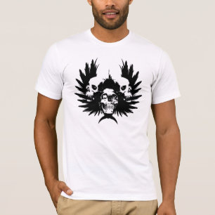 T-shirt Crânes et aile - noir