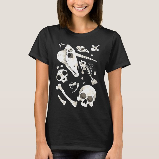 T-shirt crânes et os noirs - Wunderkammer (Devant)