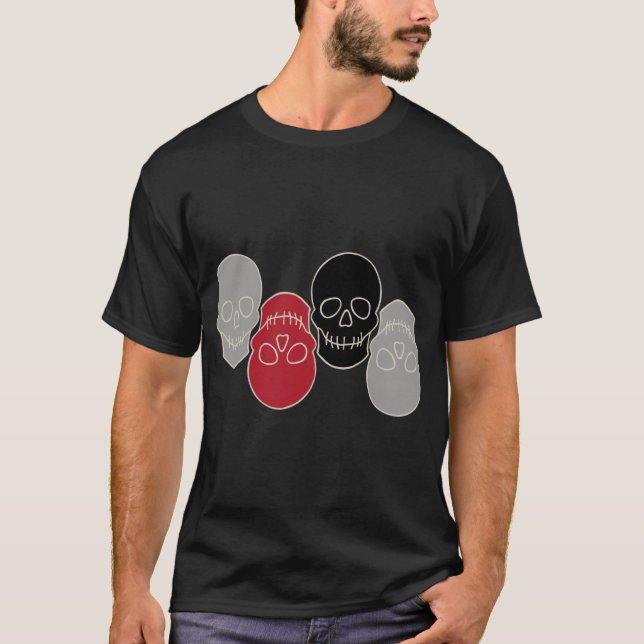 T-shirt Crânes - Gris fantôme et Blanc osseux (Devant)
