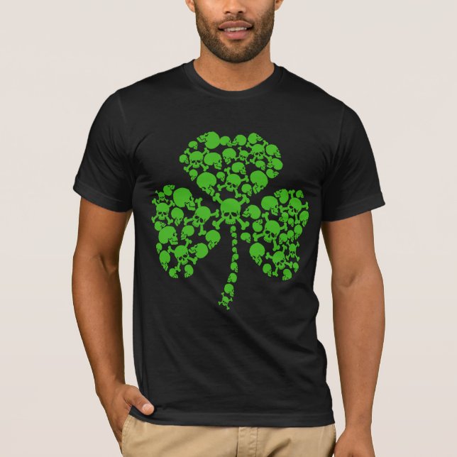 T-shirt Crânes irlandais de shamrock (Devant)