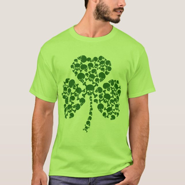 T-shirt Crânes irlandais de shamrock (Devant)
