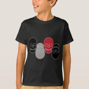 T-shirt Crânes - Noir de chauve-souris et Blanc d'os