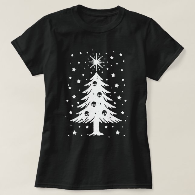 T-shirt Crânes Pour Arbre De Noël (Design devant)