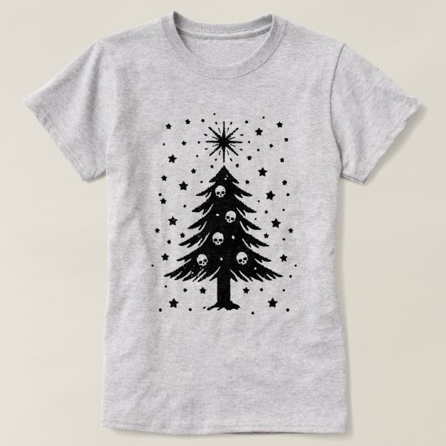 T-shirt Crânes Pour Arbre De Noël (Design devant)