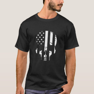 T-shirt crânes pour femmes et hommes USA Amérique drapeau