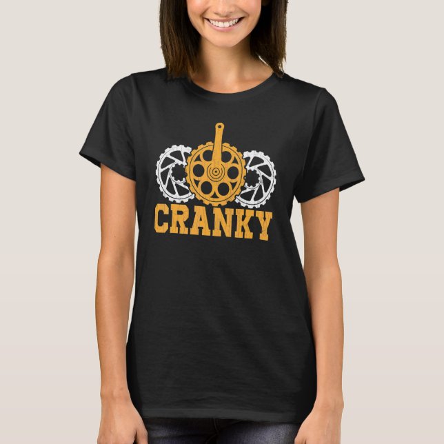 T-shirt Cranky Bicycle Cycle Rider Cycling Graphisme (Devant)