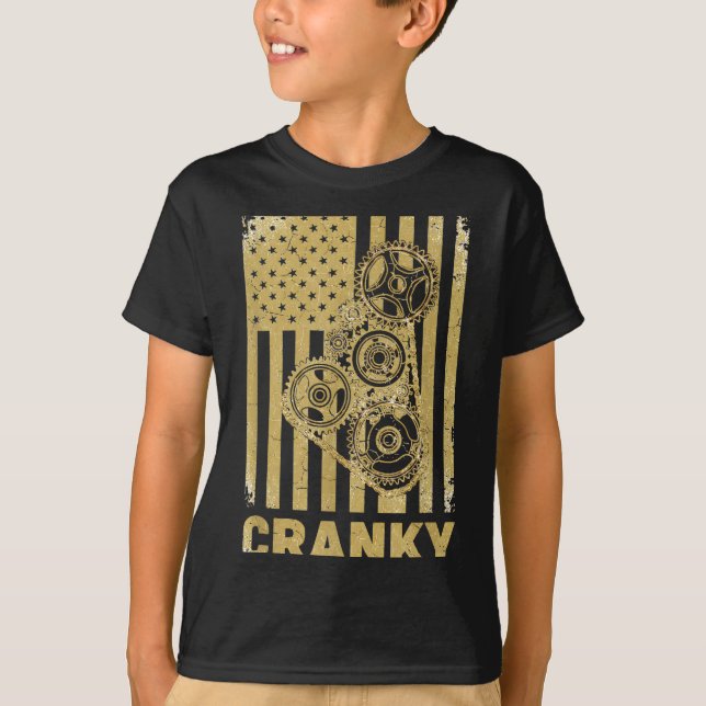 T-shirt Cranky Car Engine Crankshaft Lover Mechanics Fathe (Devant)
