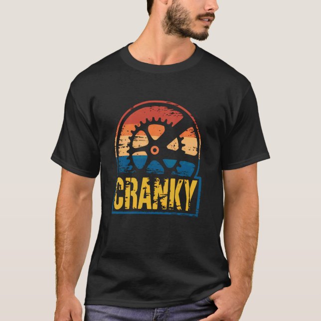 T-shirt Cranky Retro Cycling Gear Funny Bike Design (Devant)