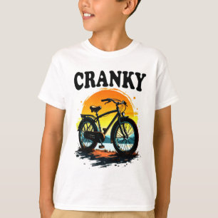 T-shirt Cranky : Unique Tee de Vélo - Sunset Bike Graphic