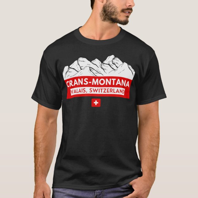 T-shirt Crans Montana Valais Suisse Ski Snowboard (Devant)