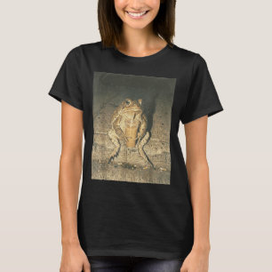 T-shirt Crapaud drôle buvant un café glacé mème goblincore