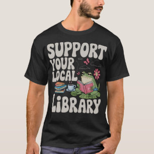 T-shirt Crapaud Mignon Soutenez Votre Bibliothécaire Local