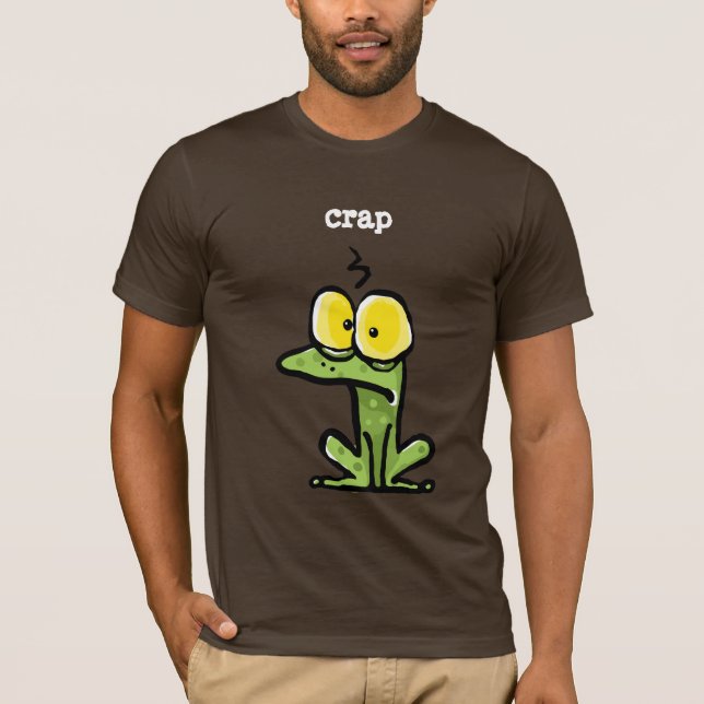 T-shirt Crapaud ou grenouille drôle pensant, "MERDE " (Devant)