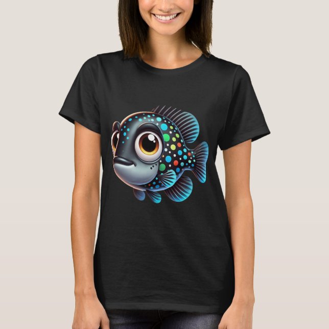 T-shirt Crappie noir adorable (Devant)