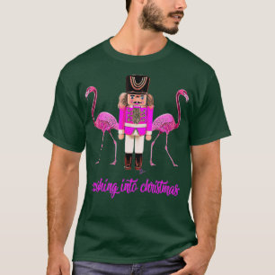 T-shirt craquer dans noël flamingo noisette rose