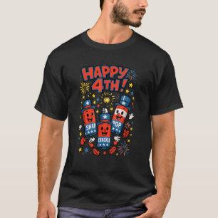 T-shirt Craqueur drôle USA Joyeux 4 juillet Snap Pop C