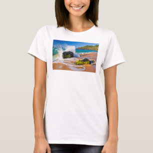 T-shirt Crash des vagues sur la plage, Hawaii