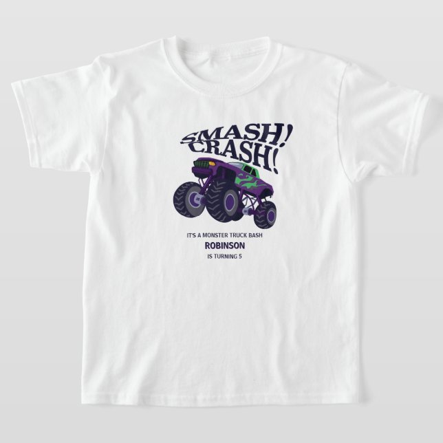 T-shirt Crash Smash - Moderne Purple Monster Camion Annive (Poser)