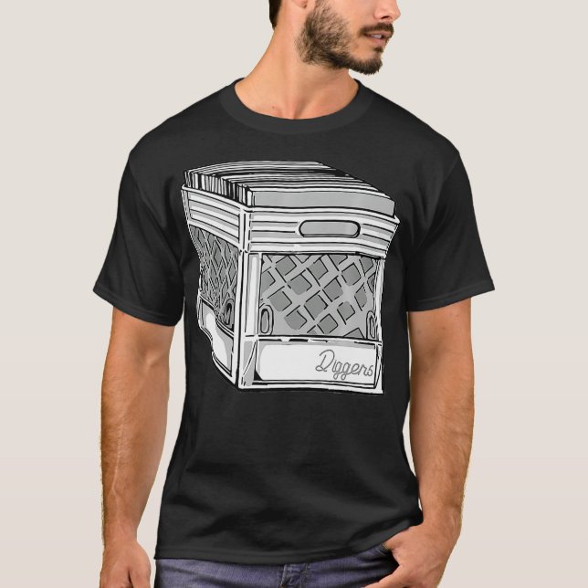 T-shirt Crate Digger Dj Classic Collector Vinyl Cadeau (Devant)
