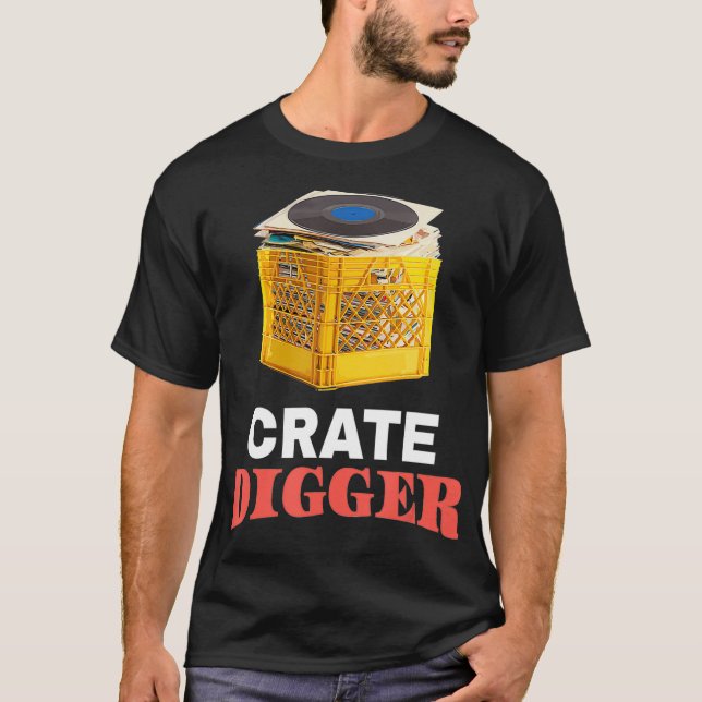 T-shirt Crate    DiggerVinyl Record pour hommes et femmes (Devant)