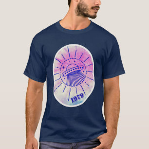 T-shirt Cravate Alien de soucoupe volante-colorant 1979