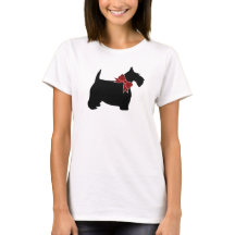 Cravate d'arc rouge de Paisley de Scottie noir