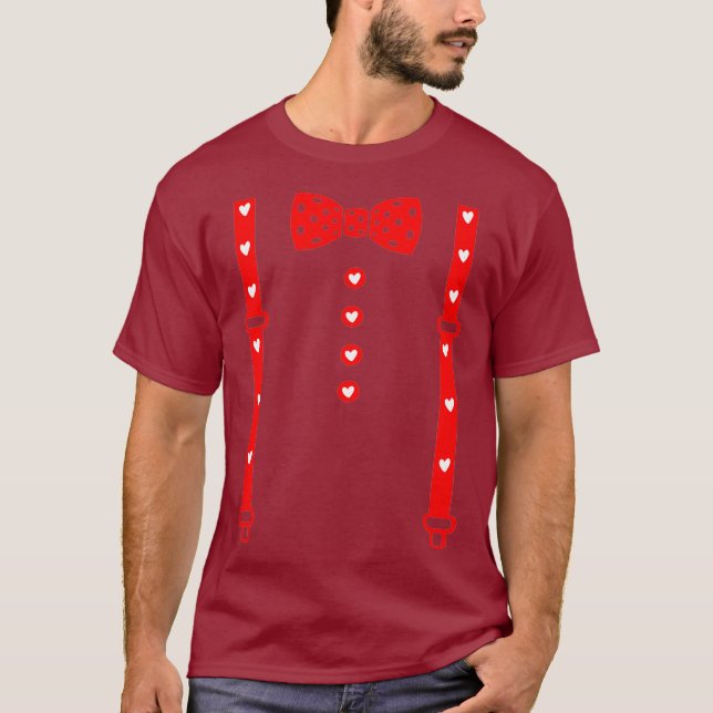 T-shirt Cravate de la cordes de coeur Suspendants Valentin (Devant)