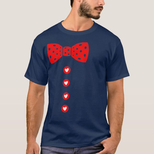 T-shirt Cravate de la cordes de coeur Suspendants Valentin (Devant)