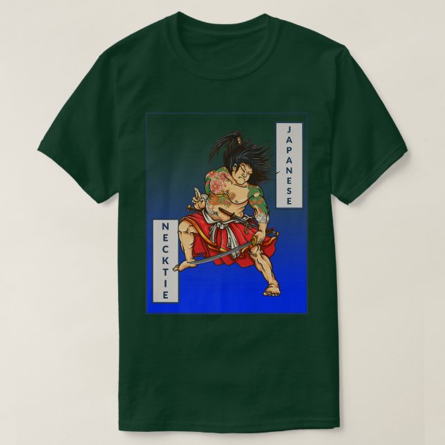 T-shirt Cravate japonais, Samurai, JiuJitsu, MIXED MARTIAL (Design devant)