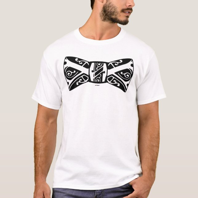 T-shirt Cravate noir et blanc (Devant)