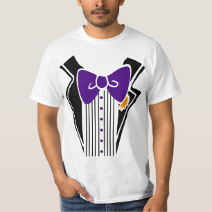 T-shirt Cravate violette Tuxedo Chemise
