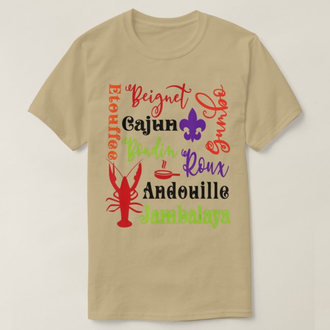 T-shirt Crawfish Beignet Gumbo Jambalaya Métro Bayou Funn (Design devant)