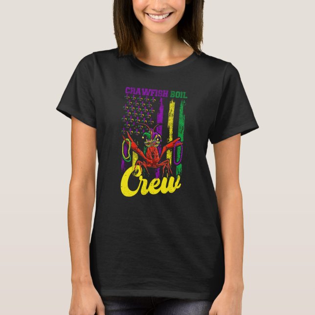 T-shirt Crawfish Boil Crew Beads Mardi Gras Flag Kids Todd (Devant)