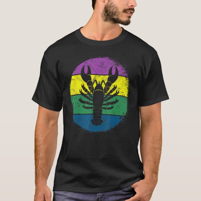 T-shirt Crawfish Circulaire Silhouette Crabe Mardi Gras Ma (Devant)