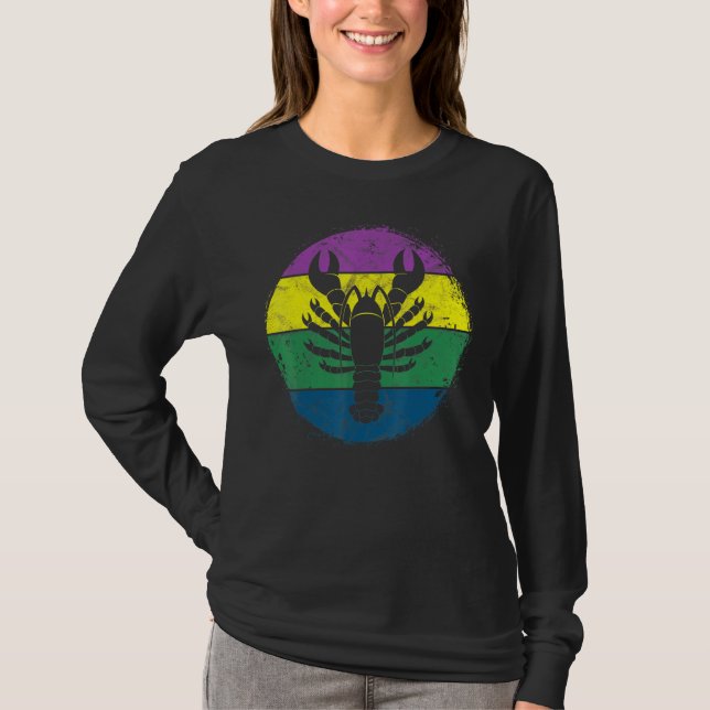 T-shirt Crawfish Circulaire Silhouette Crabe Mardi Gras Ma (Devant)