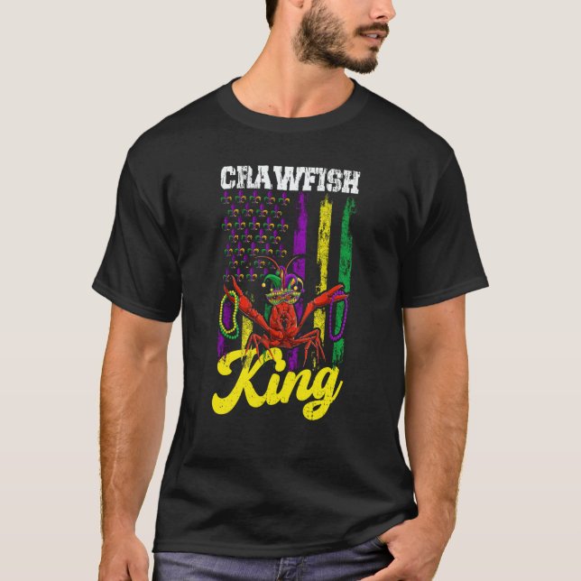 T-shirt Crawfish King Beads Mardi Gras Flag Dab Kids Toddl (Devant)