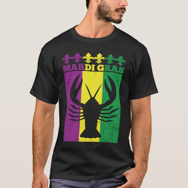 T-shirt Crawfish Mardi Gras Retro Mudbug Carnival Parade M (Devant)