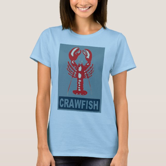 T-shirt Crawfish rouge et bleu (Devant)