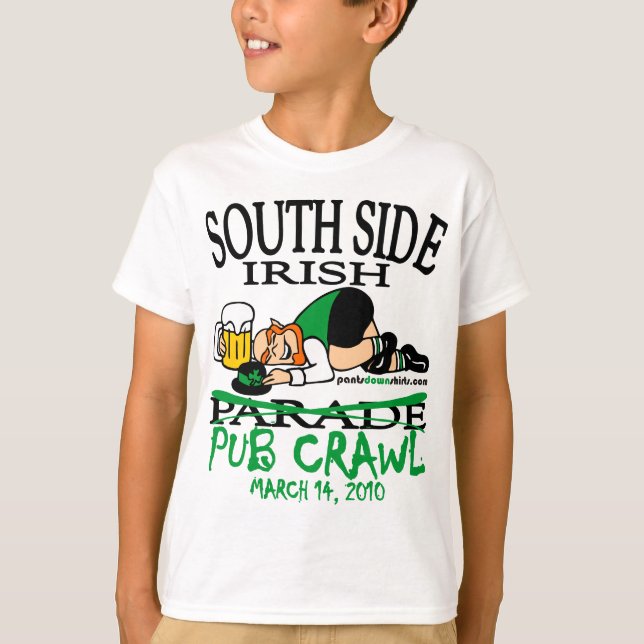 T-SHIRT CRAWL DE PUB IRLANDAIS SITUÉ AU SUD (Devant)