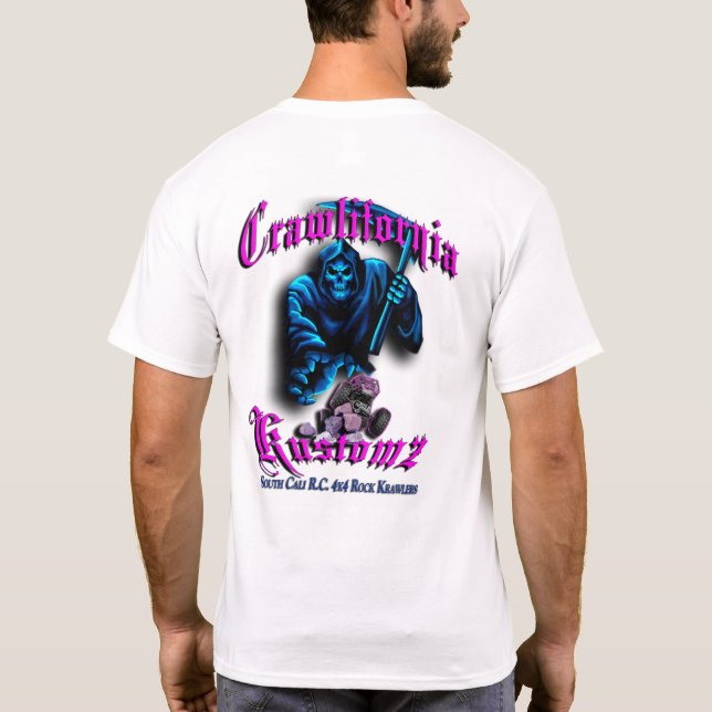 T-shirt Crawlifornia Kustomz rose et bleu (Dos)
