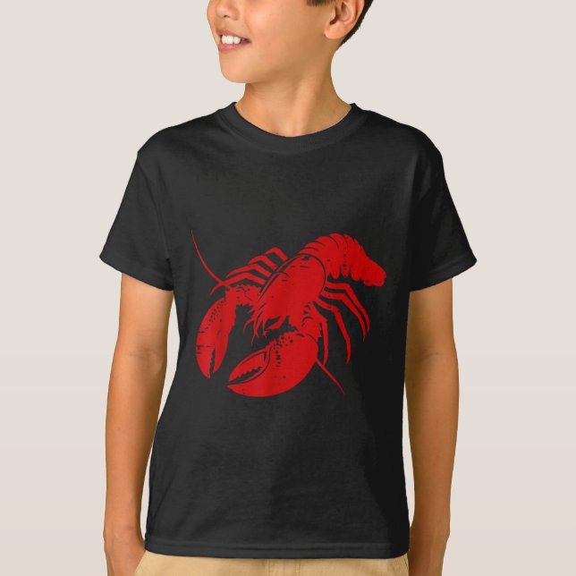 T-shirt Crayfish Lobster Red Silhouette Crawfish Men Women (Devant)