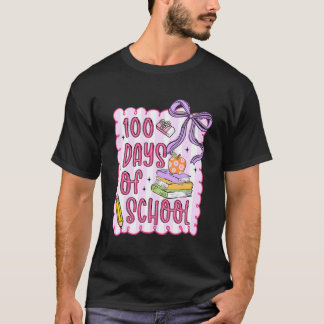 T-shirt Crayon à arc coquette de 100 jours d'école Preppy