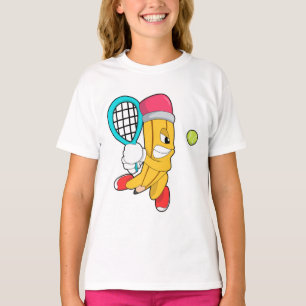 T-shirt Crayon au tennis avec raquette de tennis